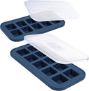 Souper Cubes 2 Tbsp. Silicone Freezer Molds - Perfect for Storing Garlic, Herbs, Ginger, Pesto, Tomato Paste, Lemon Juice, Purees and More - Silicone Baby Food Freezer Tray - Blueberry – 2-Pack by TinyTreasures Baby Boutique