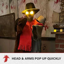 Haunted Hill Farm Life-Size Animatronic Coatrack Monster by Tekky Halloween Decoration with Motion-Activated Sounds by CozyNest Decor