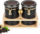 Yangbaga 304 Stainless Steel Coffee Canisters for Ground Coffee,2 x 63OZ Coffee Container with Shelf Coffee Bean Storage, Food Storage Jar with Gold Airtight Locking Clamp and Spoon for Kitchen by CozyNest Decor