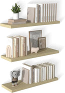 12 Inch Deep Floating Shelves for Wall 3 Pack Floating Shelves Large Storage Space Wall Mount Shelf for Living Room Kitchen Bathroom 36" W x 12" D x 1.2" H Oak by CozyNest Decor