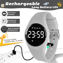 Kids Watches for Girls Boys Digital Sport Watch with Step Counter Pedometer Vibration Alarm Clock, No App Waterproof Fitness Tracker Kids Watch Boys Girls Teens Students Ages 5-16 by TinyTreasures Baby Boutique