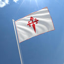 Apedes BANDERA DE LA ORDEN DE SANTIAGO Ordre de Santiago Militaire De Saint Jacques De L'Epee 3x5 feet Flag Banner Vivid Color Double Stitched Brass Grommets by GreenHaven Gardens
