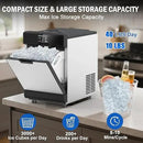 Nugget Ice Maker Countertop, 40 LBS/Day with 10 LBS Storage Bin, Freestanding/Countertop Ice Maker Machine Stainless Steel, Soft Chewable Pellet Ice Machine for Home Bar Kitchen Office, Self-Cleaning
