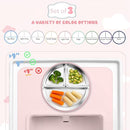 Stainless Steel Suction Plates for Toddlers, 9" Divided Kids Baby Plates with Removable Silicone Suction, Non Toxic Non Slip Portion Control Snack Dishes 3 Packs, Pink Beige Lilac by TinyTreasures Baby Boutique