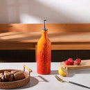 Sweejar Large Olive Oil Dispenser Bottle with Spout, 24 Oz Ceramic Oil Dispenser for Kitchen, Relief Opaque Cruet, Container for Cooking, EVOO, Vinegar, Pack of 1 (GradientOrange) by CozyNest Decor