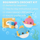Crochet Kit for Beginners, Learn to Crochet, Include Easy Knitting Soft Yarn, Step-by-Step Video Tutorial, Hook, Holiday Birthday Gift for Adults and Kids(2 Pack Blowfish) by TinyTreasures Baby Boutique