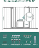 Babelio 29-48" Extra Wide Baby Gate with Adjustable Cat Door,Easy Install Pressure/Hardware Mounted,Auto Close Pet door for Stairs,House,Doorways,Effortless Walk Thru,Gray by TinyTreasures Baby Boutique