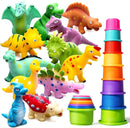 Hely Cancy No Hole Baby Dinosaur Bath Toys for Toddler, Mold Free Kids Bathtub Pool Toys (Dino+Cup) by TinyTreasures Baby Boutique