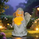 Angel Statues for Garden, Solar Angels for Outside with Glowing Heart & Cemetery Decorations for Grave, Yard Art Patio Balcony & Lawn Ornaments Gifts for Mom Grandma Women by CozyNest Decor