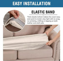 H.VERSAILTEX Velvet Stretch Individual Couch Cushion Cover Plush Cushion Slipcover for Loveseat Sofa Cushion Furniture Protector Seat Cushion Sofa Cover (1 Piece Sofa Cushion Cover, Ivory) by CozyNest Decor