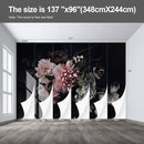 Black Floral Wall murals Peel and Stick Flowers Wallpaper for Bedroom Living Room - 96"x137" by CozyNest Decor
