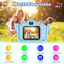 Kids Camera,HD Digital Video Camera with Protective Cover,Childrens Toys for 3 4 5 6 7 8 9 Year Old Boys/Girls,Selfie Camera for Kids,Christmas Birthday Gifts with 32GB SD Card (Unicorn Blue) by TinyTreasures Baby Boutique