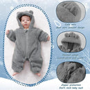 Newborn Baby Bear Outfit Suit Girls Boys Fleece Jumpsuit Romper Hooded Winter Snowsuit Clothes by TinyTreasures Baby Boutique