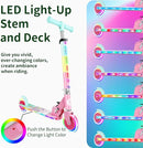 BELEEV V2 Scooters for Kids with Light-Up Wheels & Stem & Deck, 2 Wheel Folding Scooter for Girls Boys, 3 Adjustable Height, Non-Slip Pattern Deck, Lightweight Kick Scooter for Children Ages 3-12 by TinyTreasures Baby Boutique