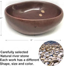 Handmade Decorative Bowl - Natural River Stone Pebble Artisan Crafted Serving Dish | 4-6 Inch Unique Decorative Tray for Home Centerpiece, Jewelry Holder (Deep Red) by CozyNest Decor