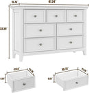 BLANKSPACE White 7 Drawer Dresser, Modern Dresser for Bedroom, Wood Drawer Organizer with Metal Knobs, Large Capacity Wood Cabinet for Bedroom by CozyNest Decor