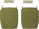 100% Pure Linen Dual Hanging Laundry Bag with 2 Deep Pocket and 2 Side Zipper 20x27in, Over The Door Laundry Hamper Space Saving Hampers for Dirty Clothes Home Travel, Green by CozyNest Decor