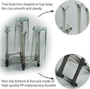 2 Pcs Cup Drying Racks Set, Retractable Drinking Glass & Baby Bottle Drainer Stand, PP Material Mug Draining Organizer, Kitchen Countertop Dishes Holder, Gray by TinyTreasures Baby Boutique