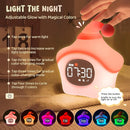 Star Alarm Clock with Night Light for Kids with Sleep Training and Sound Machine, Rechargeable Silicone Lamp OK to Wake Clock，Cute Animal Tabletop Lamp, Perfect Sleep Companion for Boys Girls, Pink by TinyTreasures Baby Boutique
