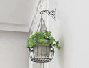 N+A Sunshine Iron Metal Hanging Planter Bracket, 2 Pack Wall Hooks for Hanging Birds Feeders, Latern, Wind Chimes, Coat, Decorative Indoor Outdoor (Black) by GreenHaven Gardens