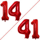 GOER Number 14 Balloons for 14th Birthday Sweet 14 Party Decorations,42 Inch Jumbo Foil Helium 41 Balloons for 41st Birthday Party Decoration (Red) by TinyTreasures Baby Boutique