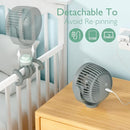 Momcozy 8000mAh Portable Stroller Fan, 27H Ultra-long Life Detachable 4 Speed 360°Rotate LED Night Light with 2 Modes, USB Rechargeable Handheld Cooling Fan for Travel/Bedroom/Car Seat by TinyTreasures Baby Boutique