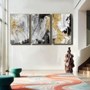 YJYart Gold Wall Art Abstract Wall Art Living Room Decor Black and White Canvas Picture Home Decor Wooden Frame Line Paintings Modern Artwork Office Decor 24"x 36"x 3 Pieces by CozyNest Decor