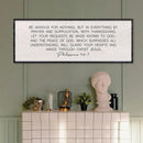 LuZhiQiang Be Anxious for Nothing Wall Decor 32"×12" Philippians 4:6-7 Bible Verse Sign Large Christian Scripture Wood Framed Hanging Decor (Black) by CozyNest Decor