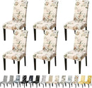 JQinHome Pattern Chair Covers for Dining Room Set of 6, High Stretch Removable Washable Parsons Chair Slipcover for Home Party Hotel Wedding Ceremony (Peony Flower,6PCS) by CozyNest Decor