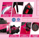 Costzon Pink Lamborghini Ride on Car, 12V Battery Powered 4WD Lambo Kids Car with Remote Control, 3 Speeds, Dual Doors, LED Lights, Horn, Music, Licensed Electric Vehicle for Toddlers Girls Kids Gift by TinyTreasures Baby Boutique