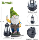 Garden Gnome Outdoor Statues with Solar Lights,Resin Flocked Solar Gnome Statue Holding Lantern,Outdoor Gnomes Decorations for Garden, Patio Gnome Gifts for Mom by CozyNest Decor