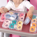 Baby Self Feeding Training Spoon and Fork Set with Travel Case, BPA-Free Cute Circle Toddler Training Utensils, Silicone/ABS Great Tableware Set Spoons Fork for Kids(Deep Green & Light Yellow) by TinyTreasures Baby Boutique