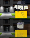 LE Solar Lights for Outside, Solar Lights Outdoor with Motion Sensor, WL4000 High Brightness, 3 Adjustable Heads 270° Wide Lighting Angle, IP65 Waterproof, Wireless Wall Lamp for Yard Garage by GreenHaven Gardens
