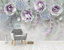 WFBHUA-Purple Rose Floral 3D Wallpaper Mural Modern Flower Leaf Wallpaper for Bedroom Wall Murals Decoration(Not Peel and Stick) by CozyNest Decor