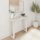 Plank+Beam Solid Wood Console Table, 36 Inch, Sofa Table, Narrow Entryway Table for Hallway, Behind The Couch, Living Room, Foyer, Easy Assembly, Coastal White by CozyNest Decor