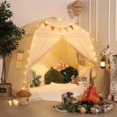 Sumbababy Large Teepee Tent for Kids: with Star Lights & Flags - Tent for Kids Indoor Toddler Teepee for Boys & Girls - Toddler Playhouse Inside Canopy Bed for Playroom Gift Toys (Cream) by TinyTreasures Baby Boutique