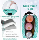 Cerbonny Small Insulated Lunch Bag (Green-Fish, 12.0 quarts) - Freezer Safe, Mini Cooler Bag for Work School Travel, Fits Yogurt, Suitable for Kids/Adults by TinyTreasures Baby Boutique