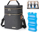 Breastmilk Cooler Bag with Ice Pack Fits 6 Baby Bottles Up to 9 Ounce by TinyTreasures Baby Boutique