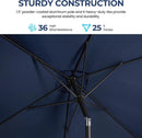 SUNVIVI OUTDOOR Patio Umbrella, 6.5' x 10' Rectangular Patio Umbrella, Metal Pole Square Outdoor Umbrella with Crank and Push Button Tilt, 6 Steel Ribs, Polyester Canopy by GreenHaven Gardens