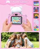 Video Kids Camcocrder, Kids Boys Digital Toddler Camera for 3 4 5 6 7 8 Years Old Birthday Gifts, 1080P Video Camera with Cute Protective Cover & 16GB TF Card, Pink by TinyTreasures Baby Boutique