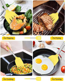 Pack of 2 Silicone Solid Turner, Non Stick Slotted Kitchen Spatulas, High Heat Resistant BPA Free Cooking Utensils, Ideal Cookware for Fish, Eggs, Pancakes(Yellow) by CozyNest Decor