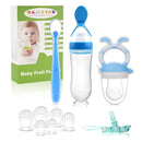 WAJIAYON Baby Fruit Feeder Pacifier- 3 Pack | Infant Food Feeder Pacifier & Baby Food Dispensing Spoon | Mesh Fresh Fruit Teethers for Babies | Shower Gifts for Boys and Girls (Sky Blue) by TinyTreasures Baby Boutique