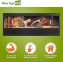 New Age Pet ECOFLEX 60 in Mojave Reptile Lounge in Espresso Black, Durable Wood Plastic Composite Habitat with Vented Side Panels, Removable Sliding Glass Doors, and Mesh Screen Top for Lamp Setup, by CozyNest Decor