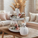 Artmag 25 PCS Pumpkin Decor Set, Artificial Fabric Pumpkins Decor with Acorns, Pinecones, Berries, Maple Leaves for Fall Halloween Thanksgiving Decorations Home Table by CozyNest Decor