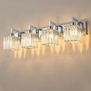 Modern Bathroom Vanity Light 4-Lights Chrome Crystal Wall Lamp Bathroom Modern Crystal Vanity Lighting by CozyNest Decor