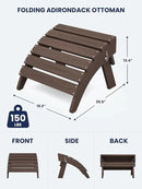 KINGYES Folding Adirondack Ottomans Set of 2 for Adirondack Chair, Coffee by GreenHaven Gardens