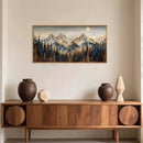 Celestdeco Wood Mountain Framed Canvas Wall Art Set, Pine Trees Wall Painting, Ridge Scenery Wall Decor, Natural Sun Landscape Art Print for Living Room, Bedroom, Dining Room, Office - 20"x40"x1 by CozyNest Decor