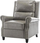 UIXE Pushback Recliner Chairs Set of 2, Faux Leather Armchair Push Back Accent Chair for Living Room, Rivet Trim Club Arm Chair Overstuffed Home Theater Single Sofa Reading Seat with Footrest - Gray by CozyNest Decor