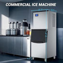 Commercial Ice Maker 600 Lbs/24H Ice Machine Large Capacity Stainless Steel, 182 Ice Trays Industrial Ice Machine, 350 Lbs Storage Commercial Ice Maker Machine Freestanding, Cube Ice Maker Commercial by CozyNest Decor