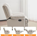 Swivel Rocking Recliner Chair for Adults, Overstuffed Manual Glider Rocker Recliner Chairs, Upholstered Reclining Single Sofa for Living Room Nursery (Beige) by TinyTreasures Baby Boutique